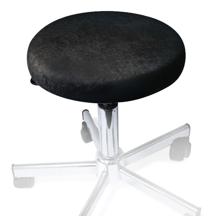 Hockerbezug Frottee schwarz für Hocker 40 bis 45 cm Ø