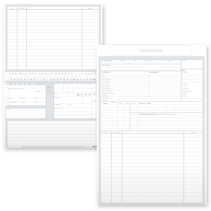 [U18840] Karteikarten ALPHAsafe DIN A5 quer Typ Facharzt/Allgemeinmedizin (500Stck.)