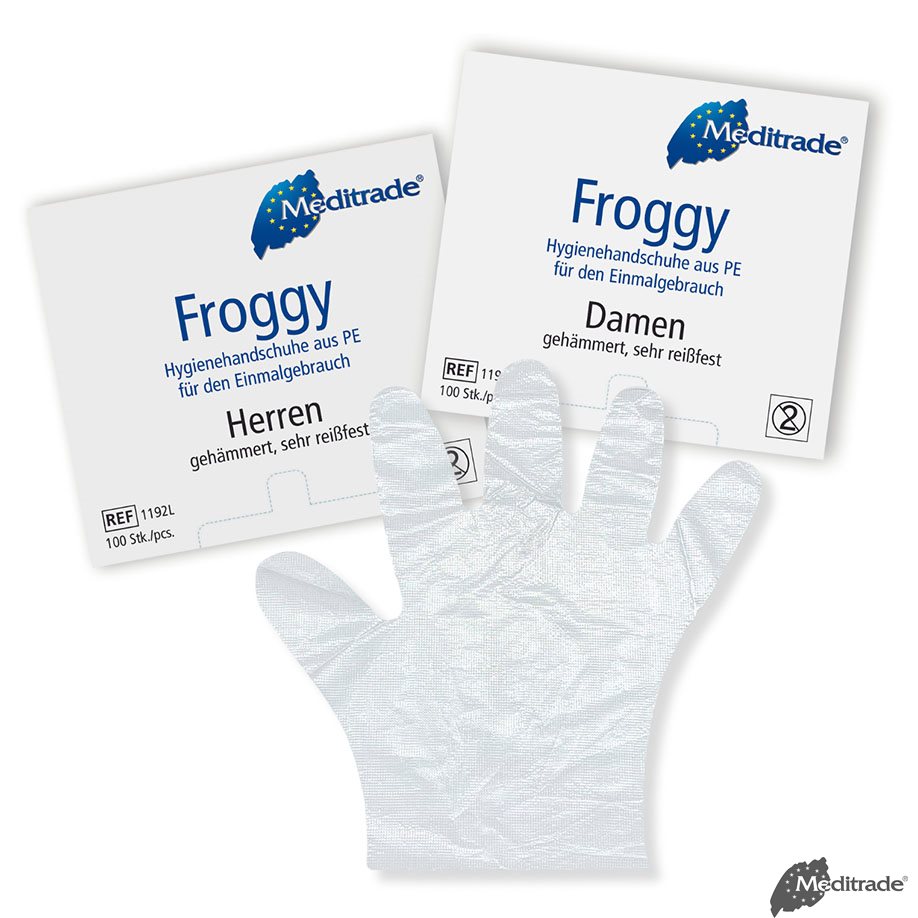 Froggy PE-Handschuhe, Damen – 100 Packungen, je 100 Stück