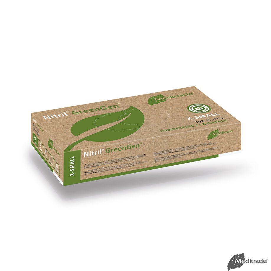 [U19815] Nitril GreenGen U.-Handschuhe PF, unsteril, Gr. XS (100 Stck.)