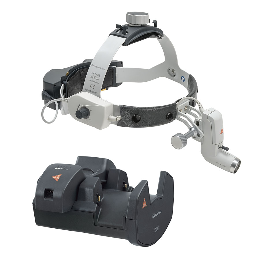 ML4 LED HeadLight Kit auf Kopfband Professional L mit 2x mPack UNPLUGGED + EN 50 UNPLUGGED Wand-Ladestation