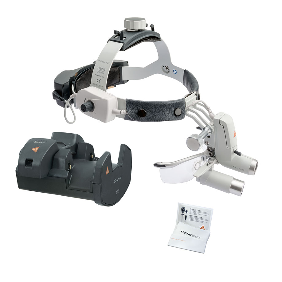 ML4 LED HeadLight Kit auf Kopfband Professional L mit 2x mPack UNPLUGGED + S-GUARD + EN 50 UNPLUGGED Wand-Ladestation