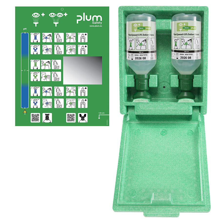 [U20805] Plum Green Box mit 2 Flaschen, in Wandbox mit separater Piktogrammtafel mit Spiegel