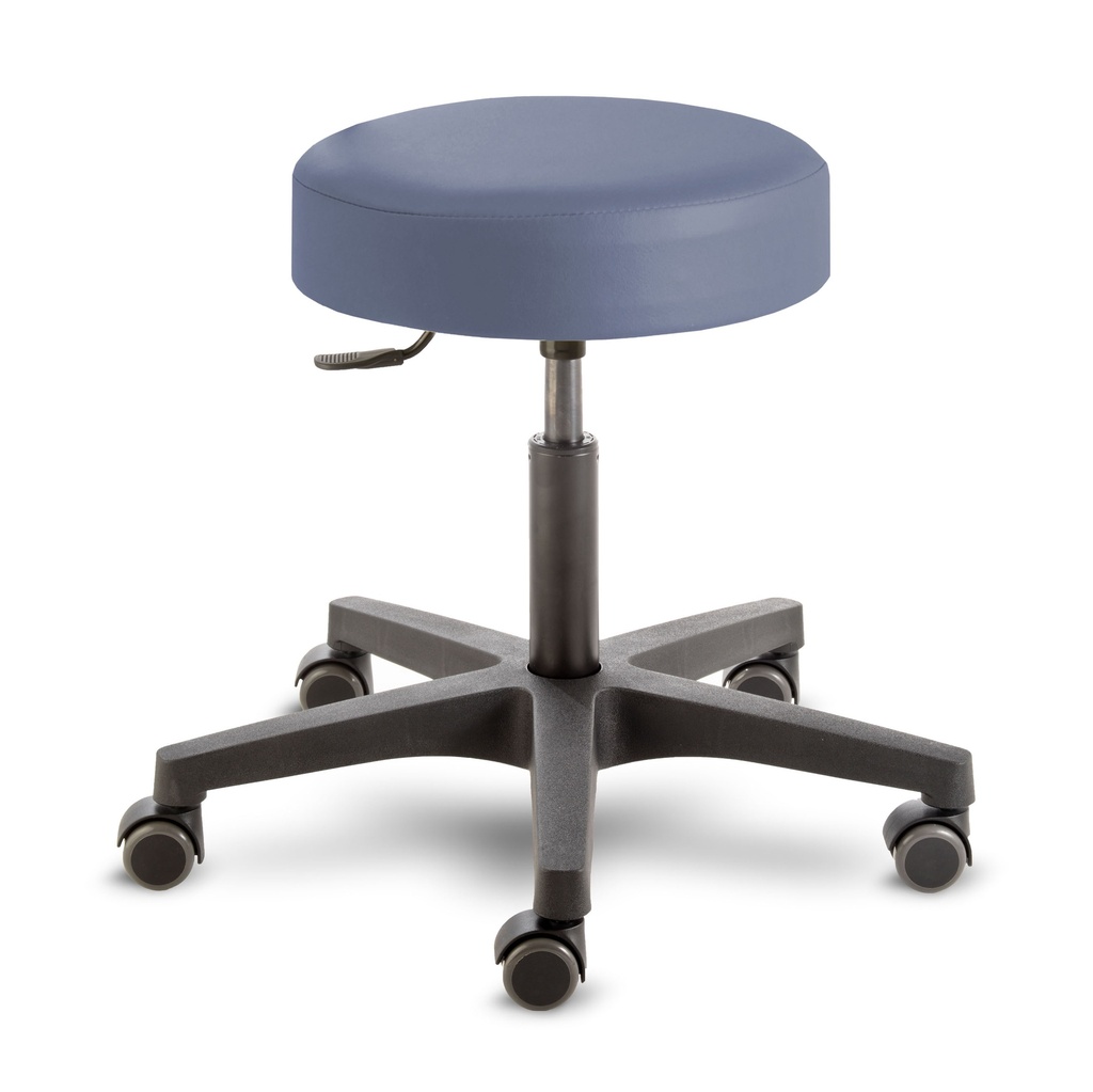 [U20899] Rollhocker Poppi atlantikblau, Polsterstärke 80 mm, mit Kunststoff-Fusskreuz, Universal-Doppelrollen