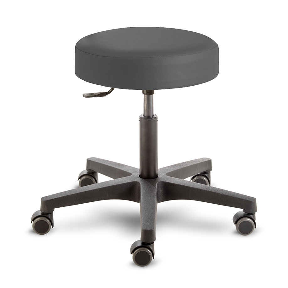 [U20900] Rollhocker Poppi schwarz, Polsterstärke 80 mm, mit Kunststoff-Fusskreuz, Universal-Doppelrollen