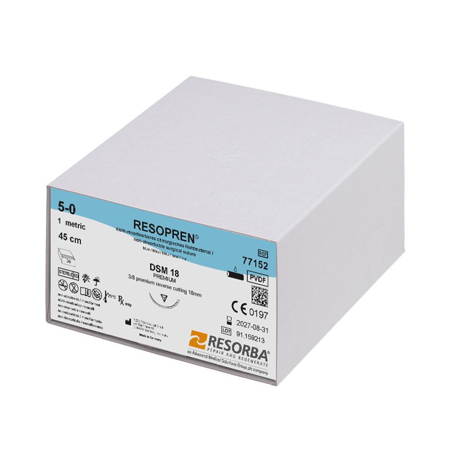 RESOPREN DSM 18 5/0=1 blau monofil, Nahtmaterial Fadenlänge 45 cm (36 Stck.)