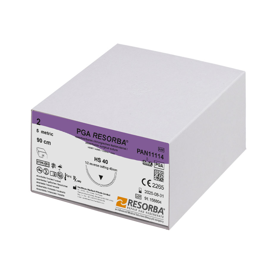 PGA-RESORBA HR 40 2=5 violett, Nahtmaterial Fadenlänge 90 cm (24 Stck.)