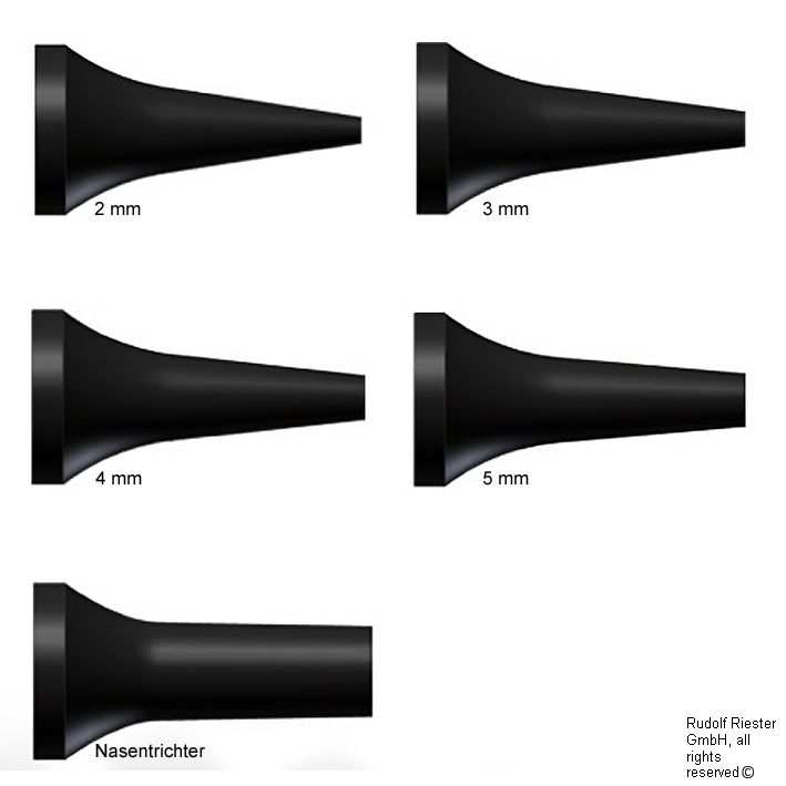 Ohrtrichter, wiederverwendbar, Ø 2 mm, schwarz (10 Stck.)