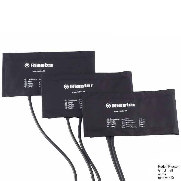 [U21214] Klettenmanschette Erwachsene, 54,5 x 14,5 cm, Doppelschlauch, schwarz