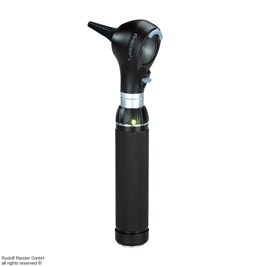 ri-scope L F.O. Otoskop L3 LED 2,5 V, mit Griff Typ C für 2 Alkaline-Batterien Typ C oder ri-accu