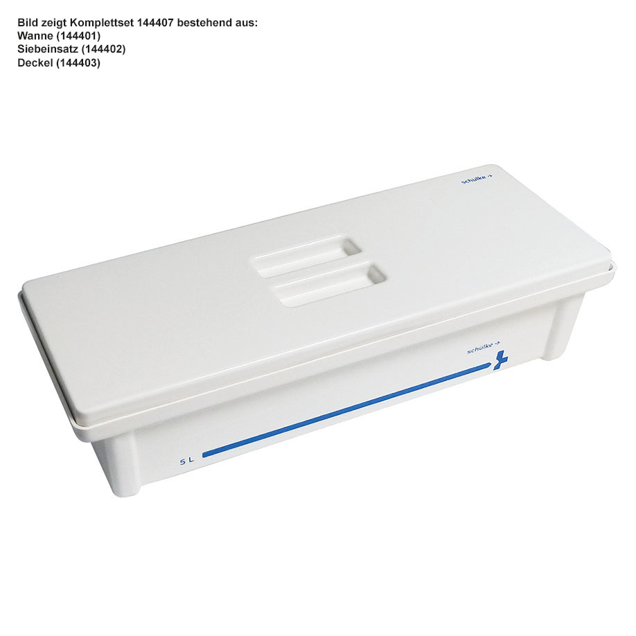 [U21795] Instrumentenwanne 5 Ltr. kpl. mit Siebeinsatz und Deckel weiß