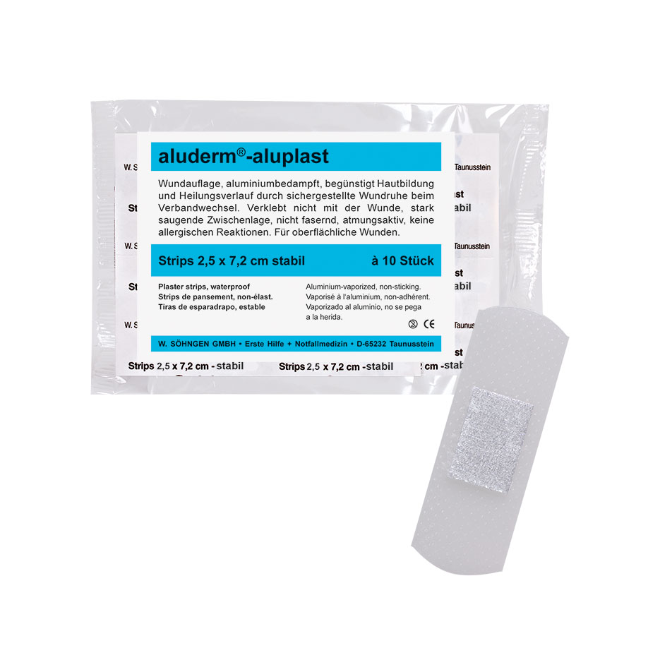 aluderm-aluplast Strips stabil ca. 2,5 x 7,2 cm (10 Stck.)