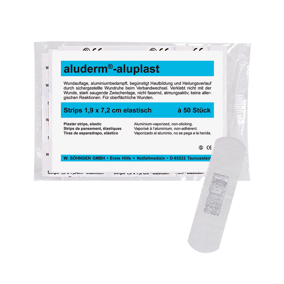 [U22370] aluderm-aluplast Strips elastisch ca. 1,9 x 7,2 cm (50 Stck.)