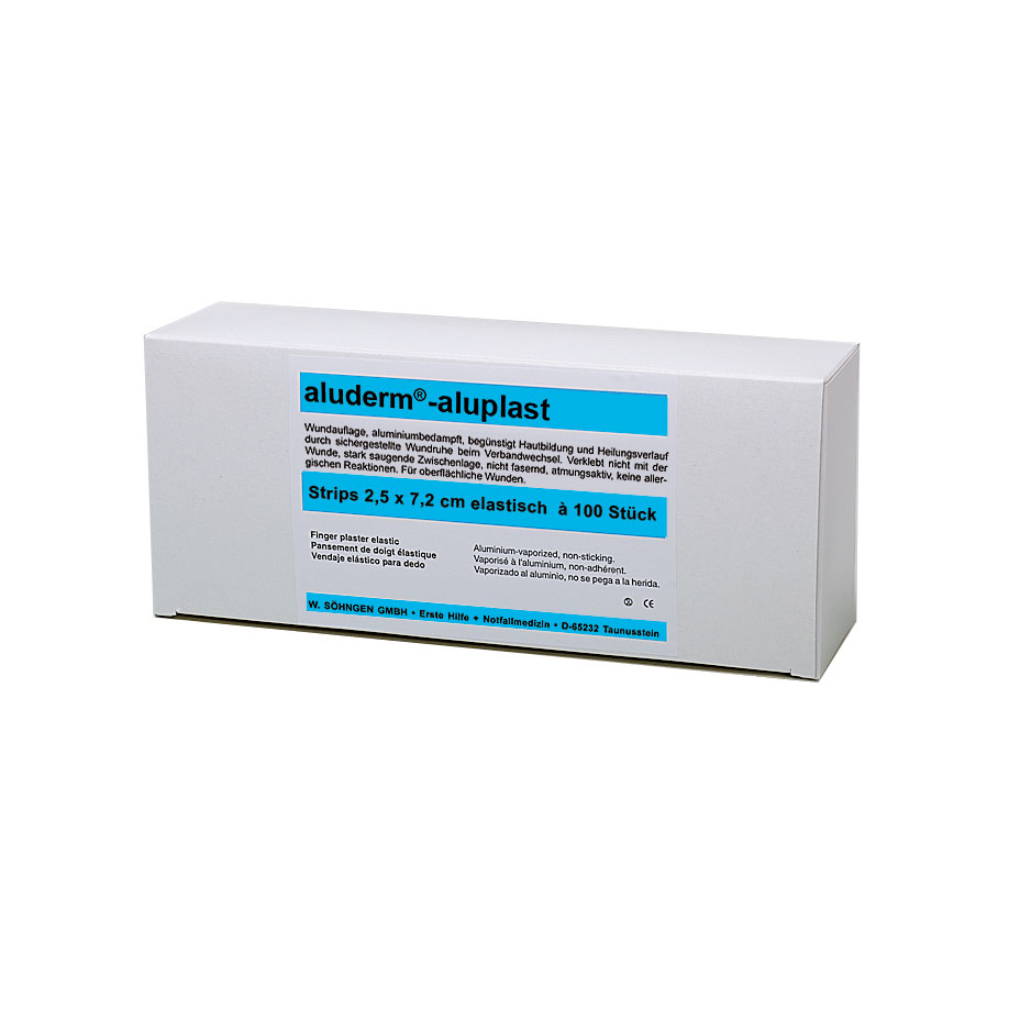 [U22374] aluderm-aluplast Strips elastisch ca. 2,5 x 7,2 cm (100 Stck.)