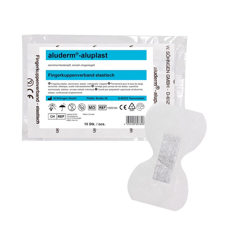 [U22375] aluderm-aluplast Fingergelenkverband elastisch ca. 4,0 x 7,2 cm (10 Stck.)