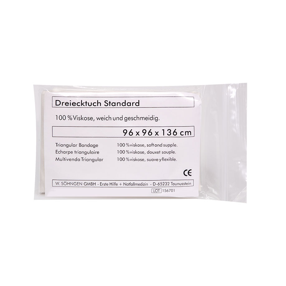 Dreiecktuch Standard rohweiß nach DIN 13168, ca. 96 x 96 x 136 cm