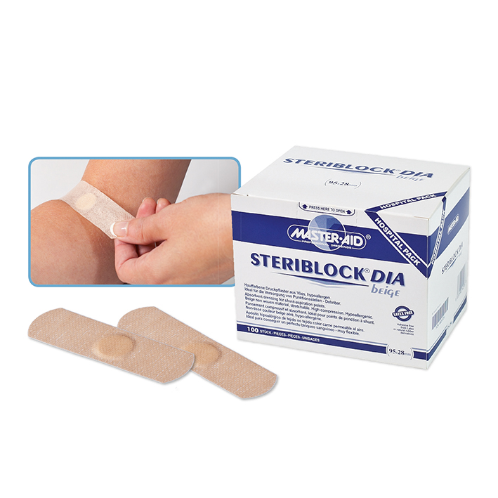 [U22513] STERIBLOCK DIA Wundauflagen beige steril 95 x 28 mm (100 Stck.)