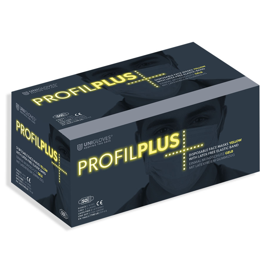 [U22609] Einmal-Mundschutz Profil Plus, mit Gummizug, lime (50 Stck.)