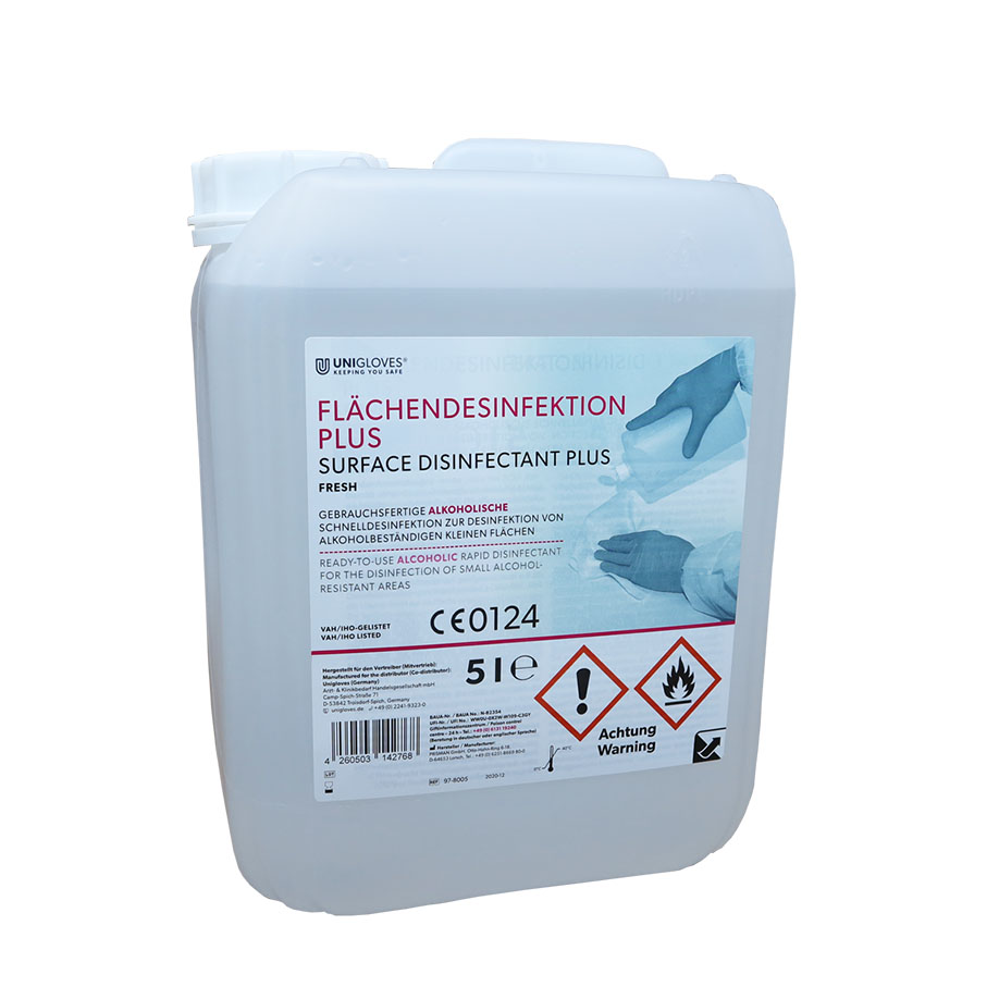 Unigloves Flächendesinfektion PLUS 5 Ltr., fresh * nur für den professionellen Gebrauch *