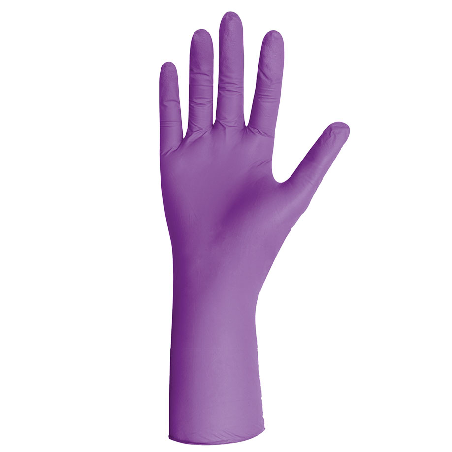 [U22684] STRONGHOLD+ Nitril U.-Handschuhe Gr. XS unsteril puderfrei lila extra lang (100)
