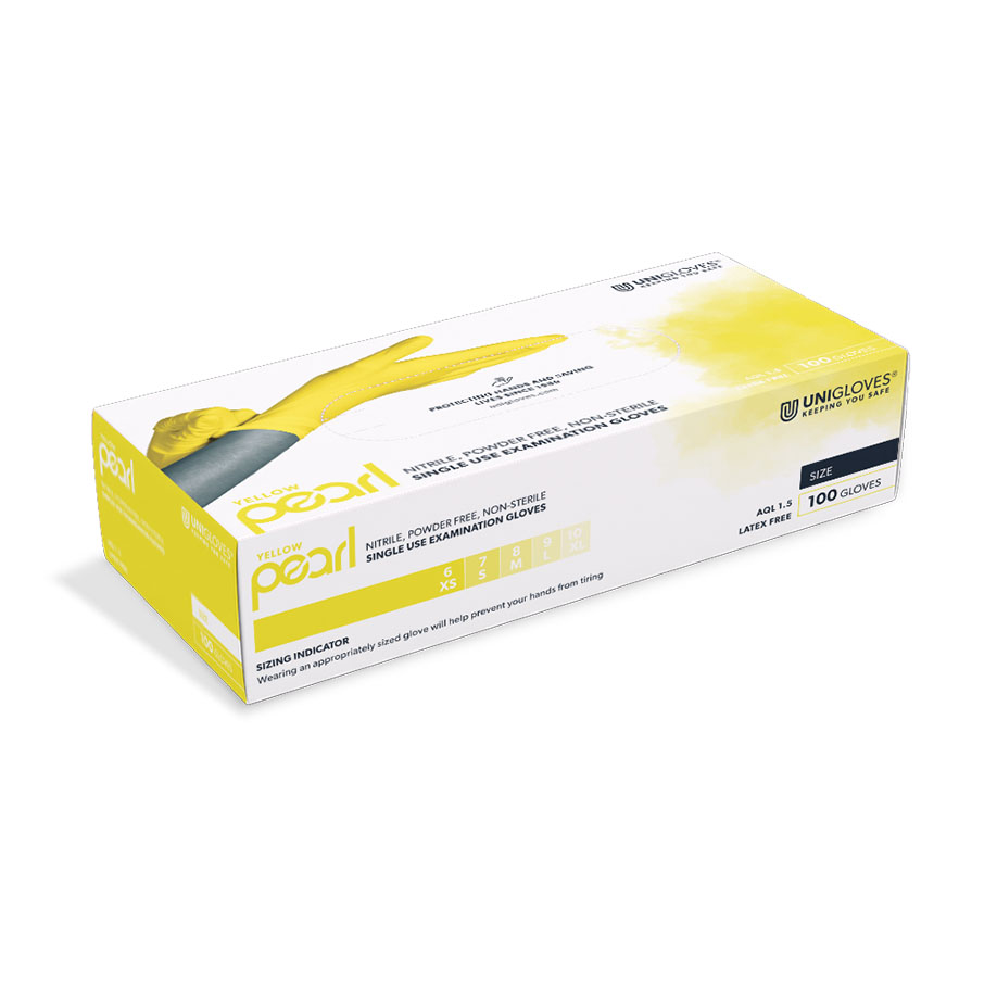 Yellow Pearl Nitril U.-Handschuhe Gr. S unsteril puderfrei gelb (100 Stck.)