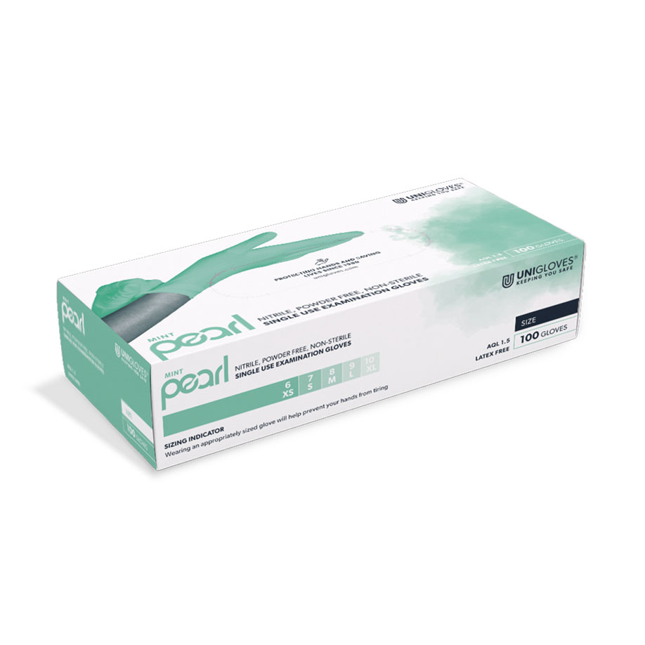 Mint Pearl Nitril U.-Handschuhe Gr. S unsteril puderfrei mint (100 Stck.) (alte Artikelnummer: UGV 6802)