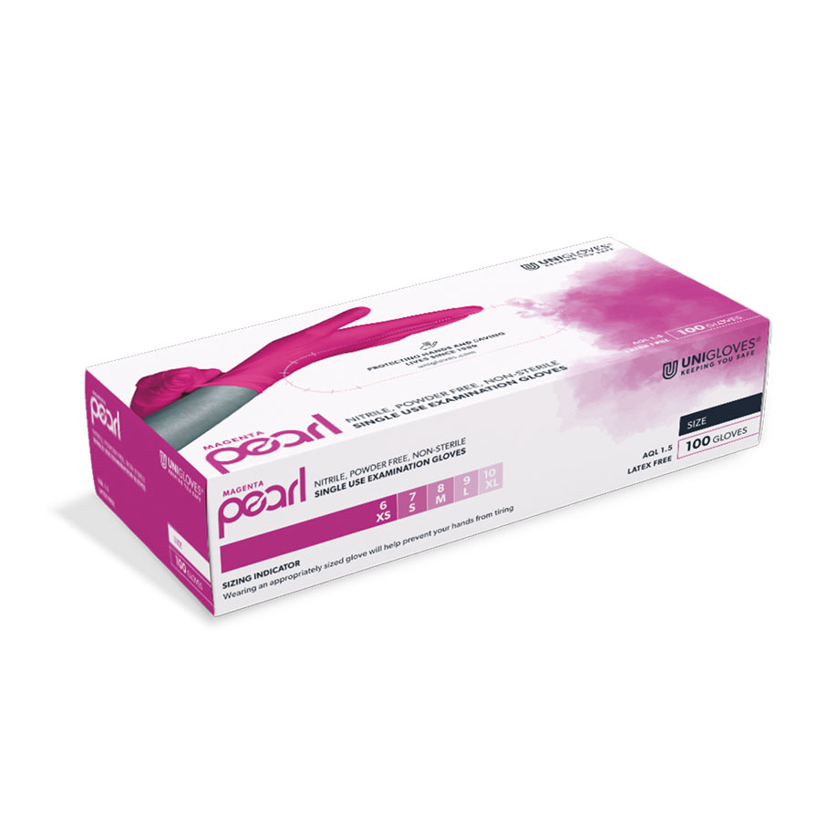 Magenta Pearl Nitril U.-Handschuhe Gr. S unsteril puderfrei magenta (100 Stck.)