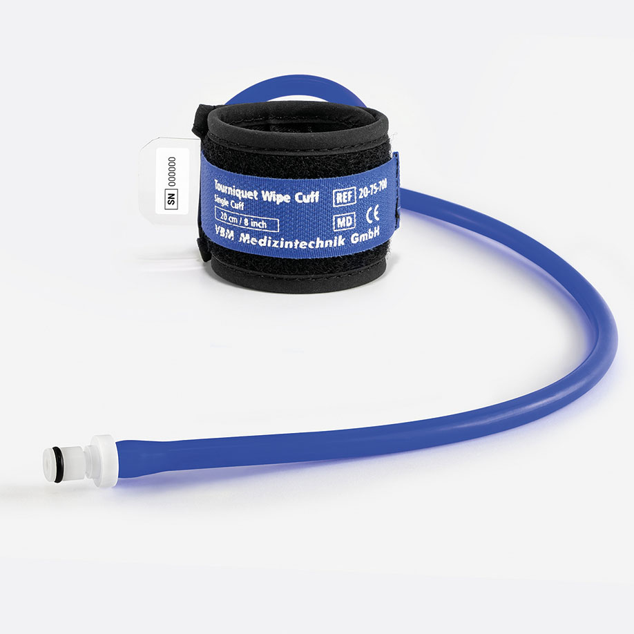 Tourniquet Wipe Cuff / Einfachmanschette wiederverwendbar, 20 x 7 cm, gerade Form weiß