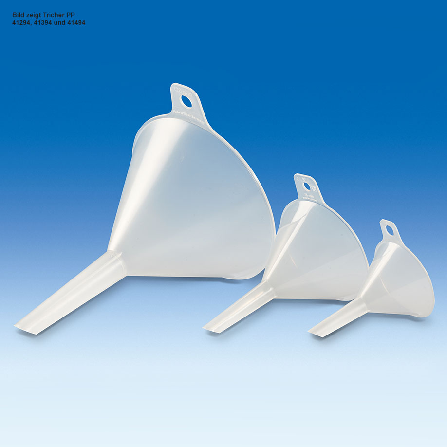 [U23030] Trichter, PP, Ø 30 mm, Länge 45 mm, 5 ml, Auslauf-Ø 1,5 mm, transparent Btl. = 24 Stck.