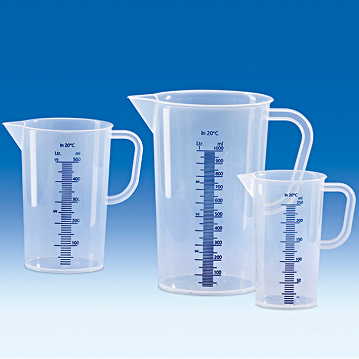 [U23053] Messbecher, PP, erhabene blaue Skala, 3000 ml