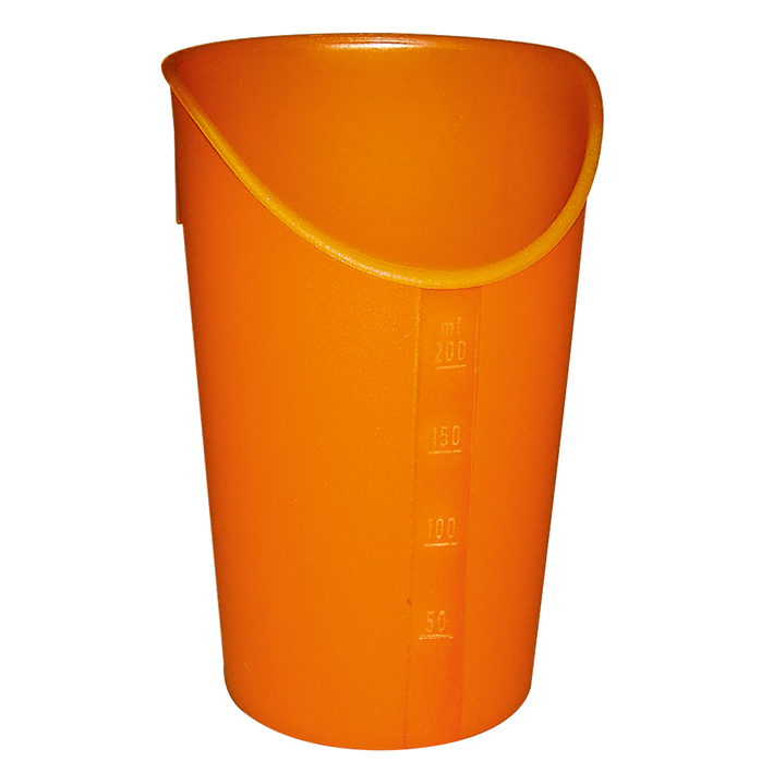 [U23136] Trinkbecher mit Nasenausschnitt orange 200 ml – 10 Stück
