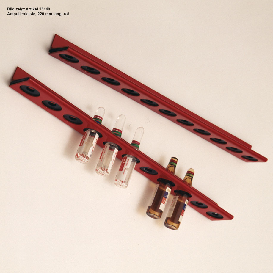 Ampullenleisten, 200 mm, rot für ULMER KOFFER I (3 Stck.)