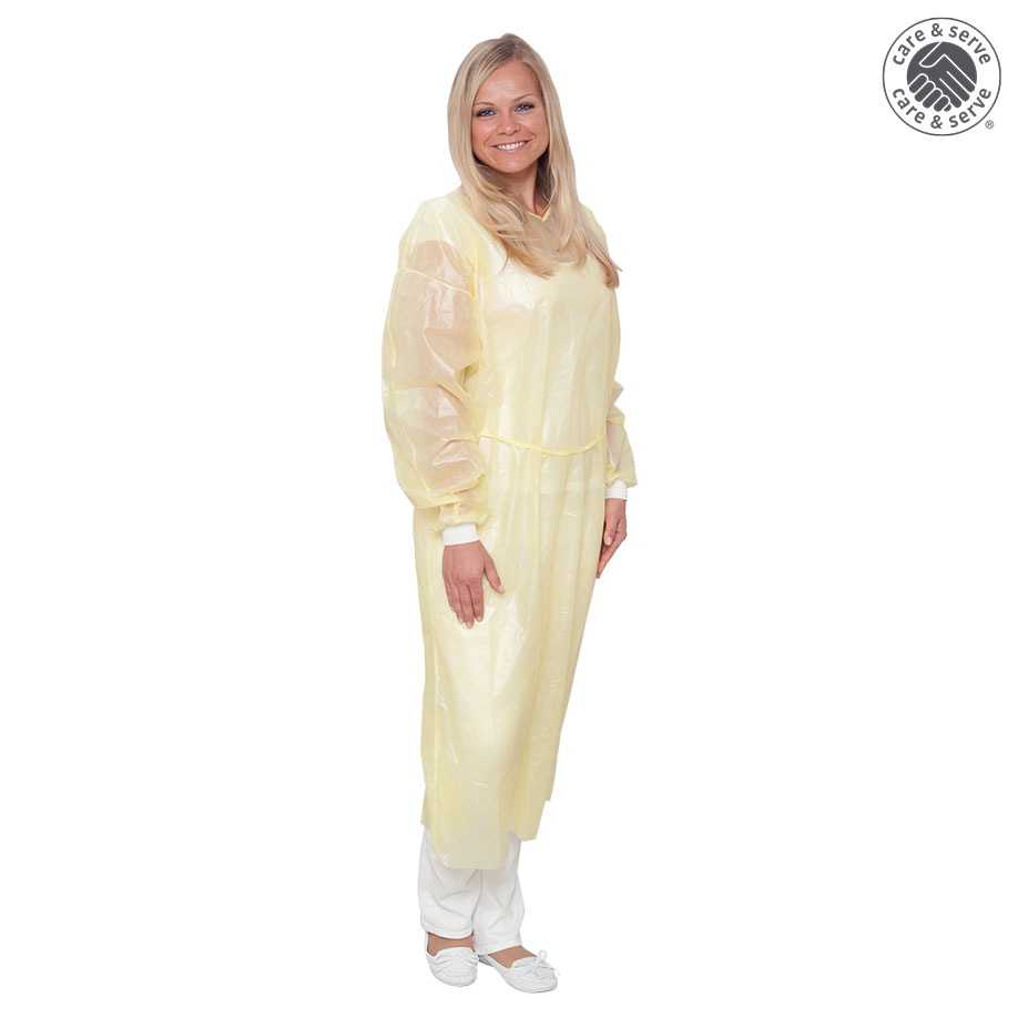 [U23353] wiroREPEL KNIT PP+PE Kittel mit Strickbündchen gelb XL (10 Stck.)