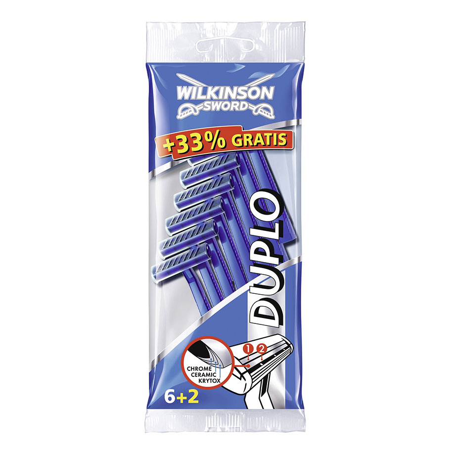 [U23398] Einmal-Rasierer Wilkinson Duplo, unsteril, zweischneidig (6+2 Stck.)
