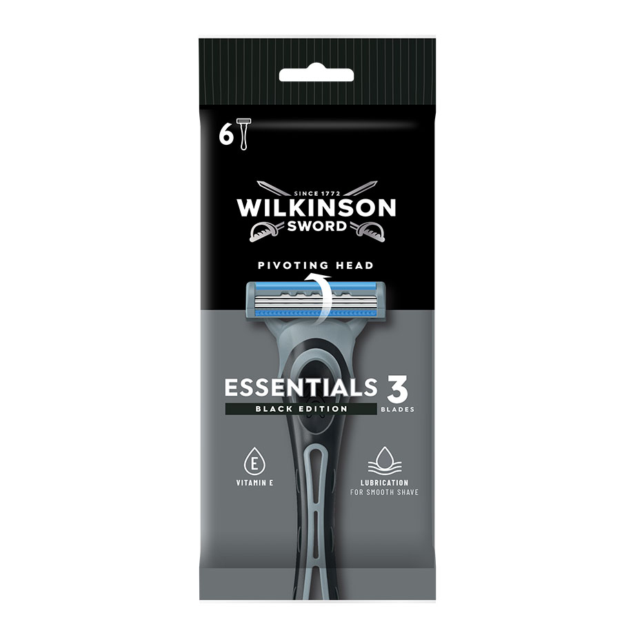 [U23406] Einmal-Rasierer Wilkinson Essentials 3 Black Edition (6 Stck.)