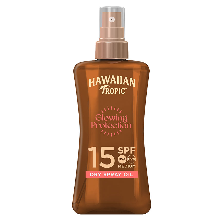 [U23443] Hawaiian Tropic Glowing Protection Dry Spray Oil 200 ml LSF 15 #Y302233402#