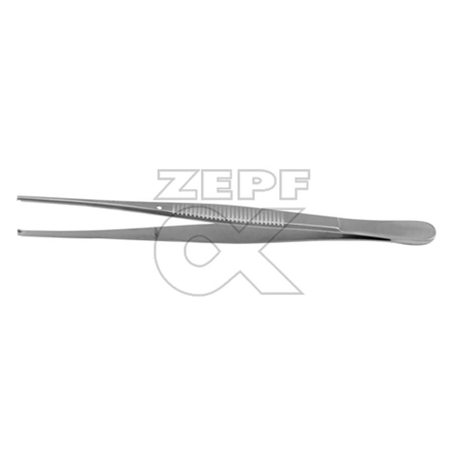 [U23581] chir. Pinzette nach SEMKEN, 1 x 2 Zähne, 12,5 cm