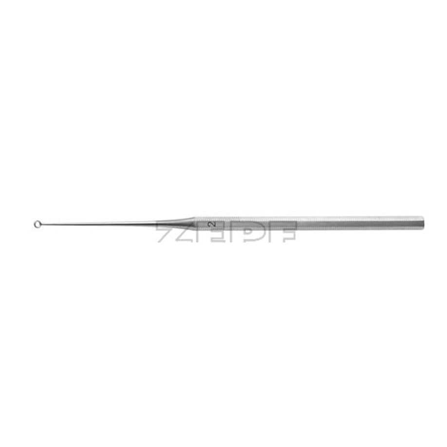 [U23767] Buck Ohrkürette, gebogen, stumpf, Fig. 2 Ø 3 mm