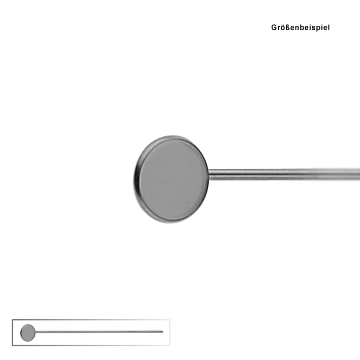 [U23798] Kehlkopfspiegel mit Griff 19,5 cm, Fig. 3, Ø 16 mm, aus Rhodium
