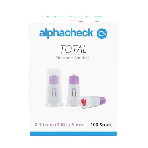 alphacheck TOTAL Sicherheits-Pen-Nadeln 30 G x 5 mm (100 Stck.)