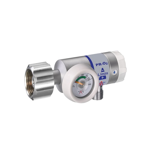 Druckminderer PR-O2-DIN-S-LS15-0 Durchfluss 0-15l/min. Sauerstoff, kurzer Anschluss, DIN 477-1