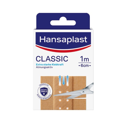 Hansaplast Classic Wundschnellverband hautfarben, 1 m x 6 cm