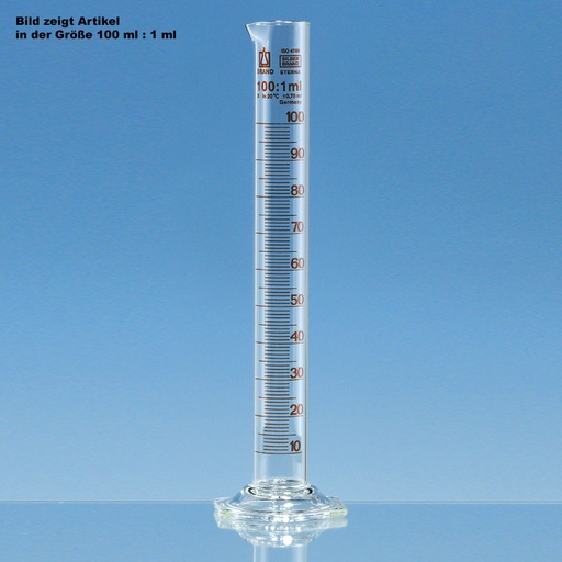 Messzylinder, hohe Form, SILBERBRAND-ETERNA, 100 ml : 1 ml Klasse B, Boro 3.3 – 2 Stück