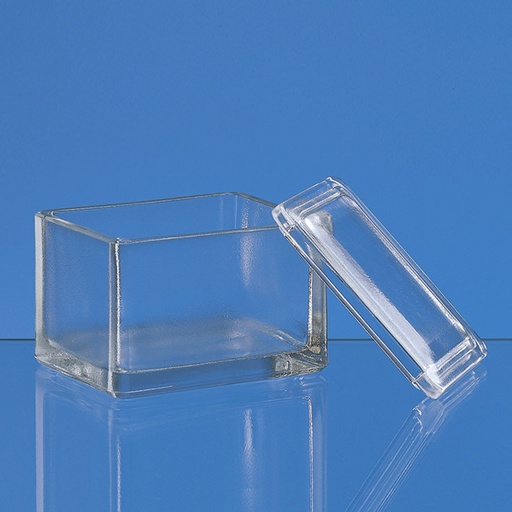 Färbetrog, Natron-Kalk-Glas, mit Deckel 105 x 85 x 70 mm – 10 Stück