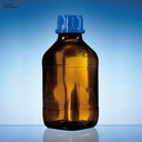 Gewindeflasche, Braunglas, 1000 ml, mit Schraubkappe, PP, GL 45 mit Ethylen-Acrylat-Beschichtung