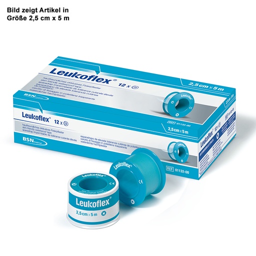 Leukoflex Rollenpflaster ohne Schutzring 5,0 m x 2,50 cm, transparent – 12 Rollen