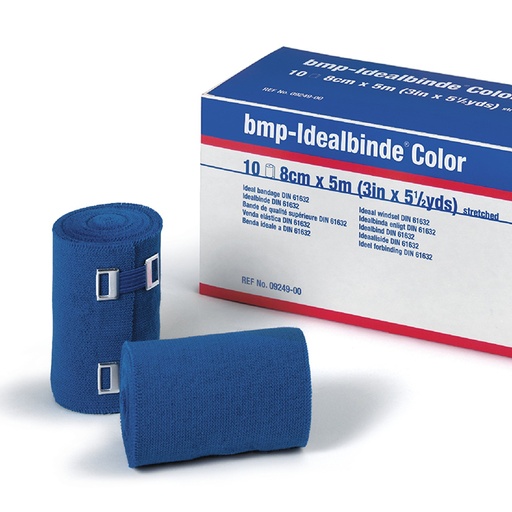 Idealbinde Color 5 m x 8 cm, blau, in Zellglas – 10 Binden