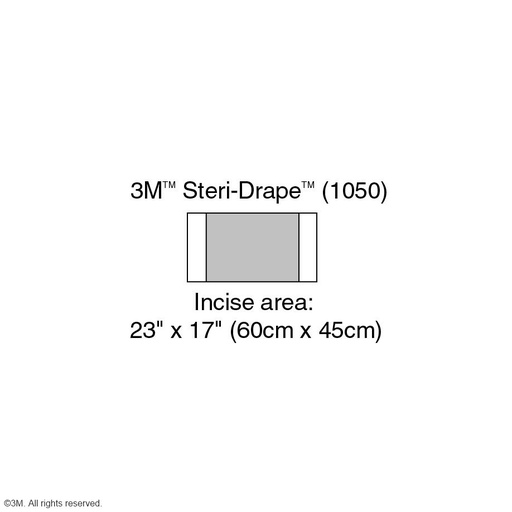 3M Steri-Drape 1 Inzisionsfolien 45 x 82 cm Inzisionsfeld 45 x 60 cm – 4 Packungen, je 10 Stück