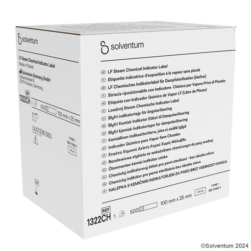 Solventum Dampf-Indikator-Klebeband, Aufkleber: 100 x 25 mm (500 Stck.)