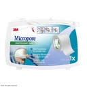 3M Micropore Vliespflaster weiß, 2,5 cm x 5 m, mit Abroller
